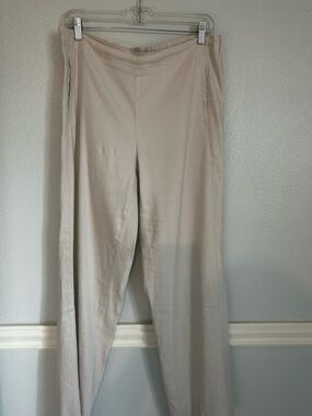 J-Jill Effortless Wide-Leg Pull-On Pants in Light Taupe Sz 10